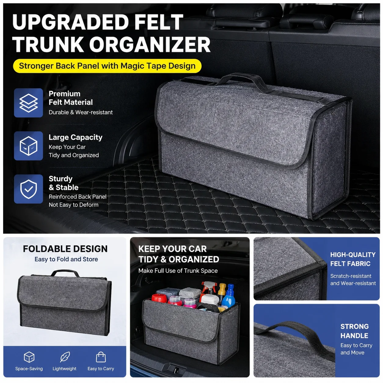 Car Storage Bag Car Trunk soft - Car Trunk Organizer Foldable Storage Box recension och pris