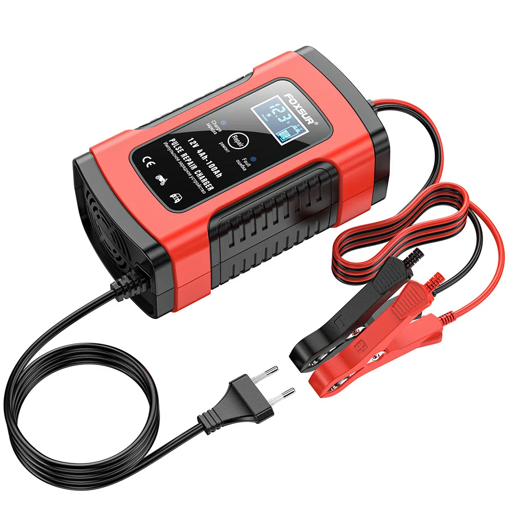 12V 5A Full Automatic Car Battery Charger 110V 220V Power Pulse Repair Wet Dry Lead Acid Battery Chargers Digital LCD Display