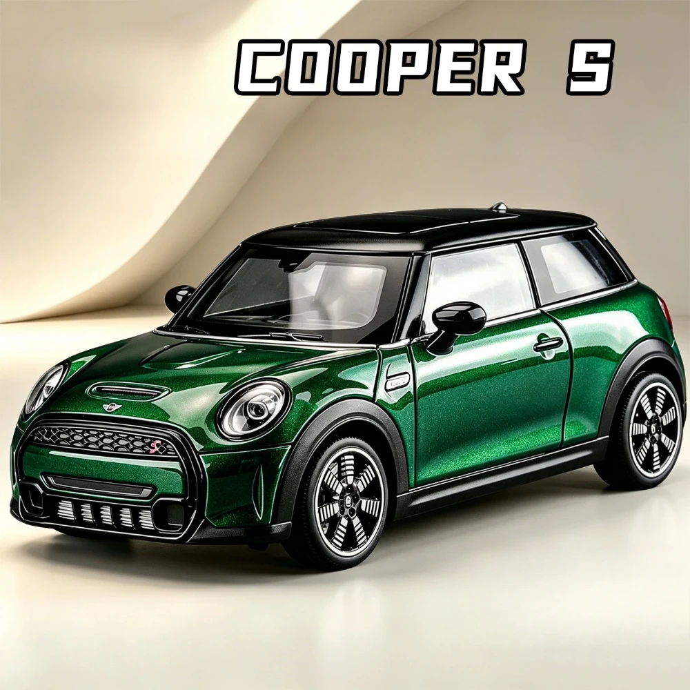1:24 Mini Cooper S Model Car Toy Alloy Body Doors Opened Shock Absorption Sports Cars Miniature Toys Metal Gifts for Friend