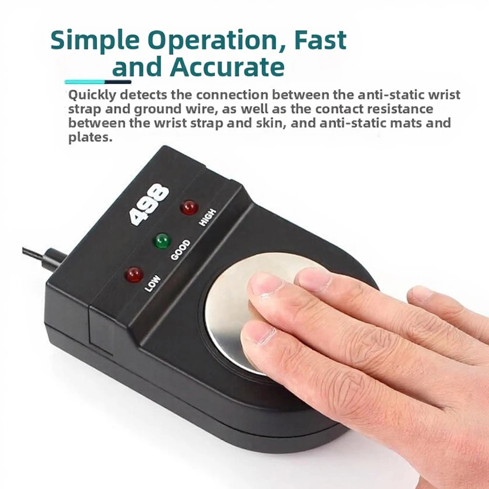 Electrostatic Tester for FEITA 498 Designed for ESD Wrist Strap Grounding Checks Metal and Plastic Construction