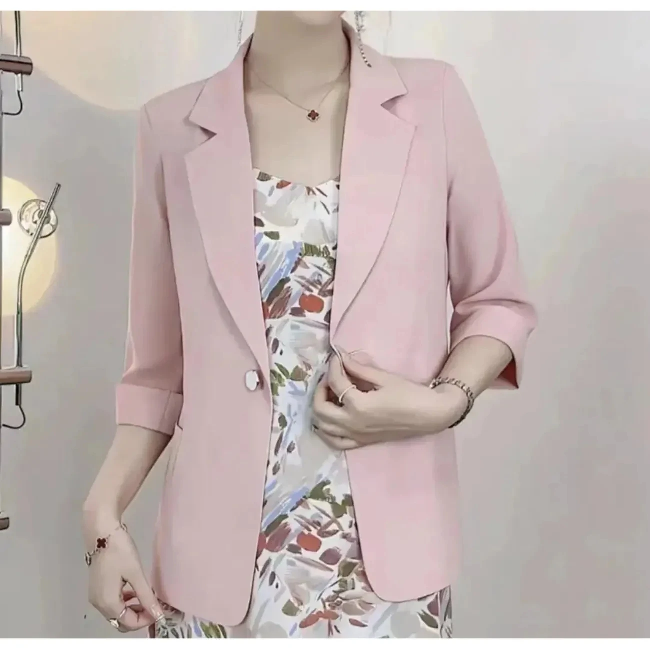 2026 Women's Summer Clothing Chiffon Suit Jacket Women's Sun Protection Mini Suit Women's Thin Slim Fit Suit Jackets