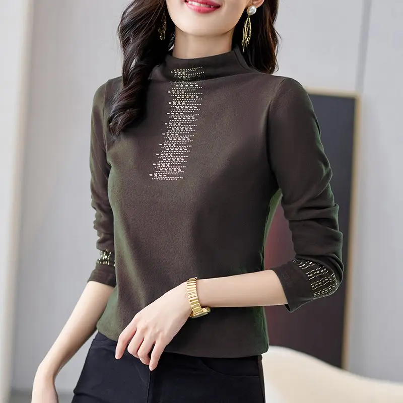 Autumn Winter Simplicity Plus Size Vintage T Shirt Tops Women Clothing Long Sleeve All-match Casual Pullovers Fashion Vintage