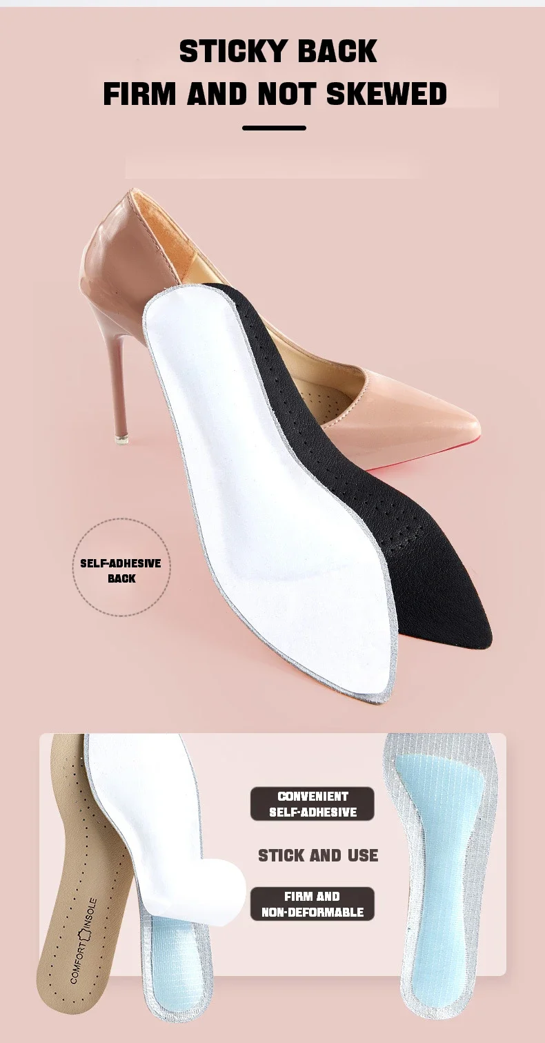 Leder-Einlegesohlen für Damen, weiche, rutschfeste Schuhpolster, bequeme Einlegesohle zur Fußgewölbeunterstützung für Füße, Plantarfasziitis, Linderung von Schuheinlagen – Detail 11