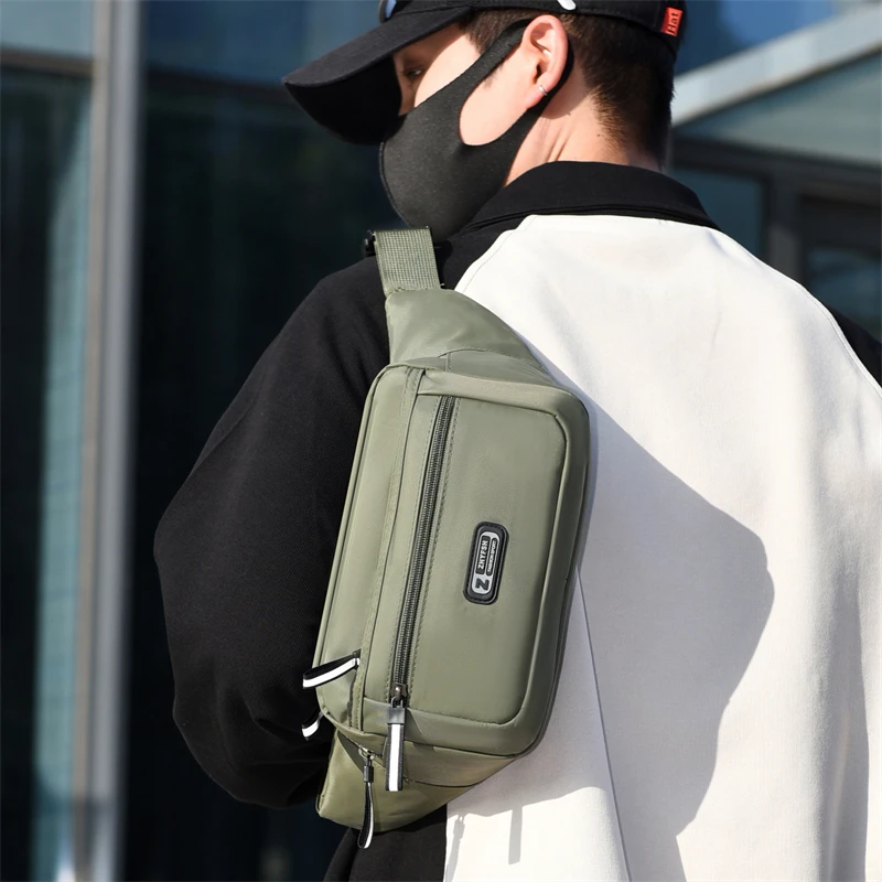 Große Kapazität Männer Taille Tasche Casual Nylon Anti-diebstahl Brust Tasche Outdoor Reise Wasserdichte Sport Handy Tasche – Detail 6