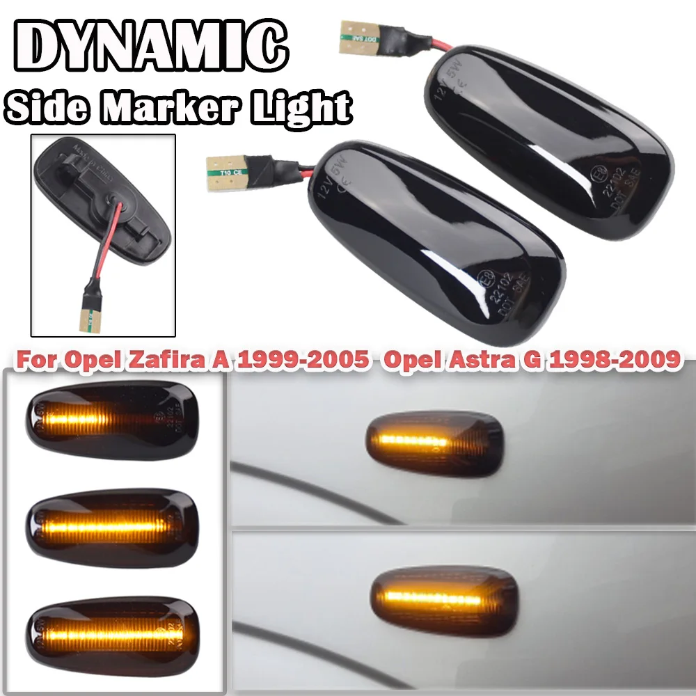 For Opel Astra G 1998-2009 Zafira A 1999-2005 Dynamic Blinkers LED Turn Signal Lamp Car Lights2000 2001 2002 2003 2004