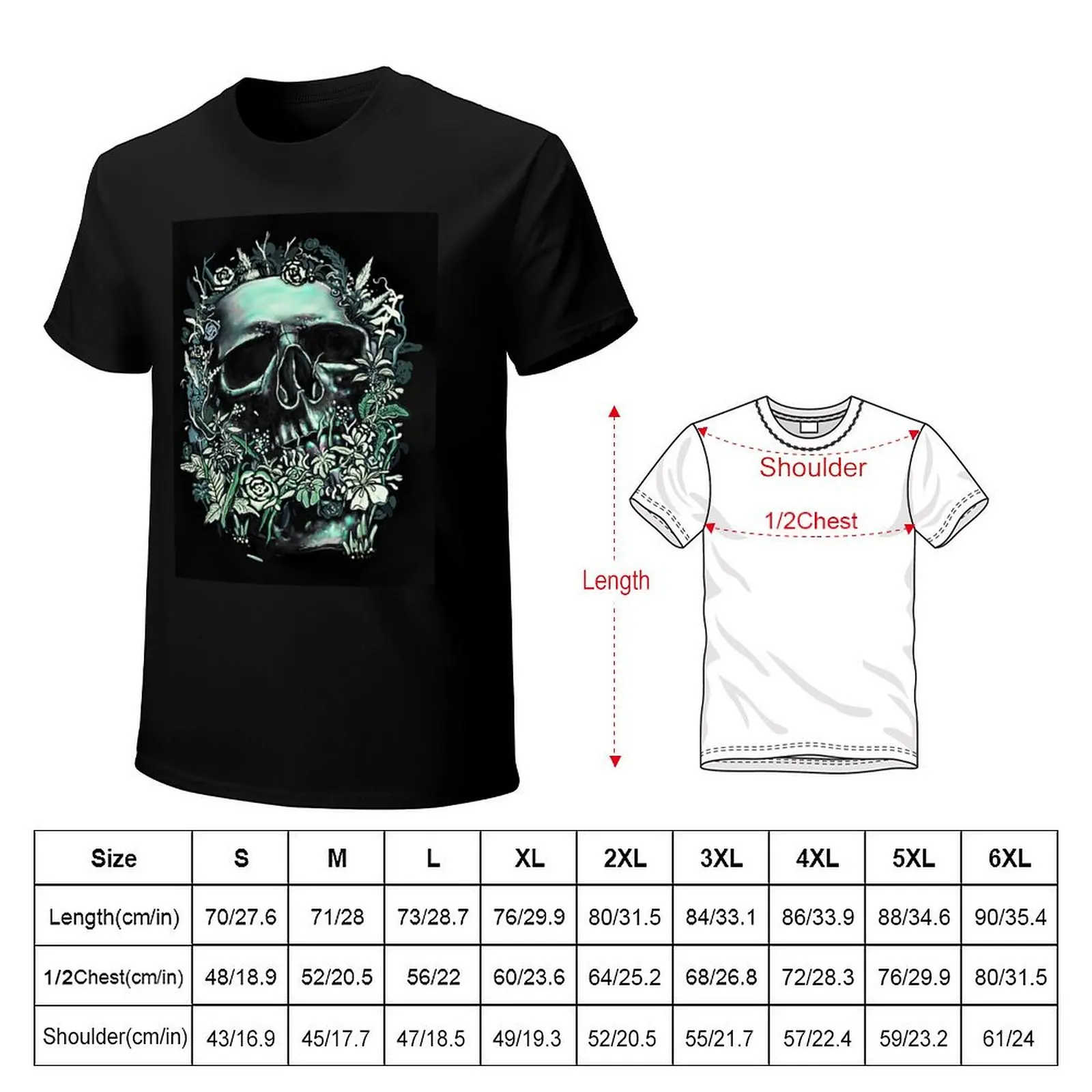 Skull Flora T-Shirt Plus Size Loose Fit T-Shirt