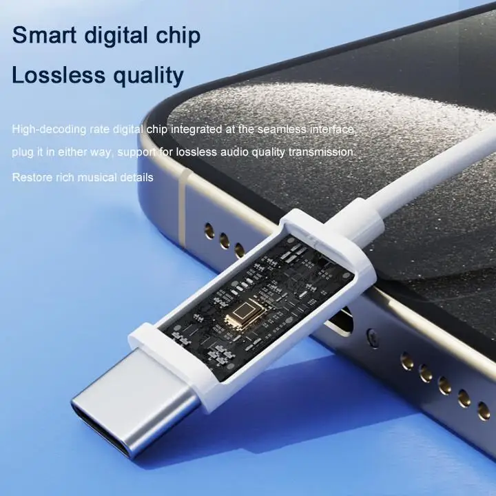 سماعات أذن سلكية ثلاثية الأبعاد من النوع C لهاتف Apple iPhone 17 16 15 Pro Max Plus 17 سماعات هوائية USB C للمكتب/الرياضة/الاستماع إلى الموسيقى