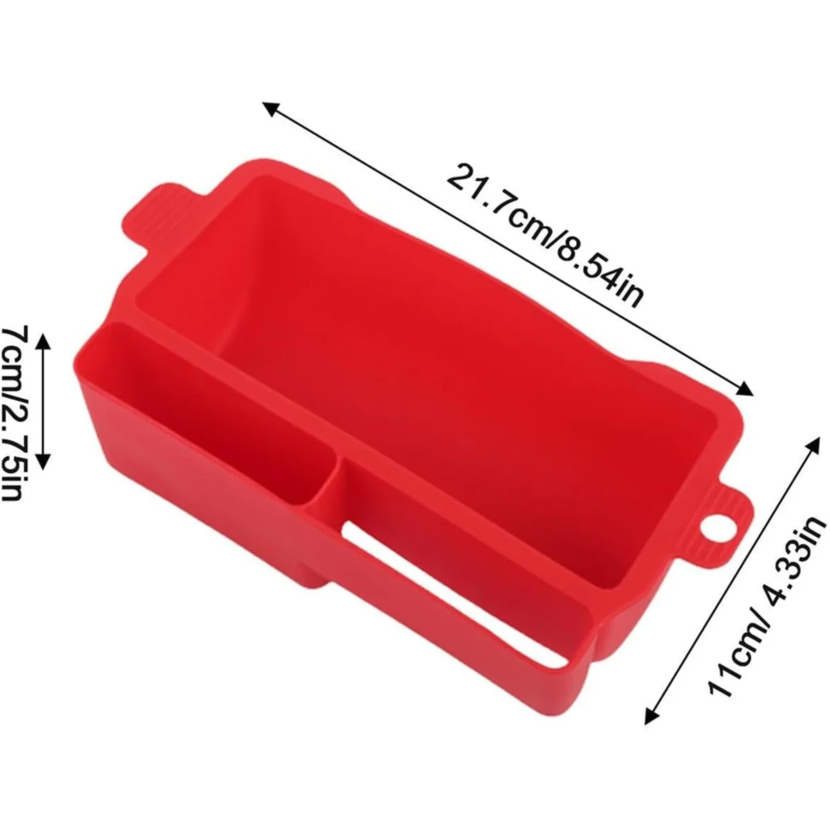 BBQ Grease Drip Tray Grease Tray, Silicone Grill Oil Drain Box Food Grade Grease Catcher and Storage Box Collector,Red