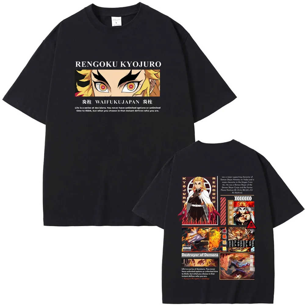 

Best Famous Anime Demon Slayer Rengoku Kyoujurou T-shirts Summer Men Women Clothing Fashion Cartoon Lovers Short Sleeve Tshirt
