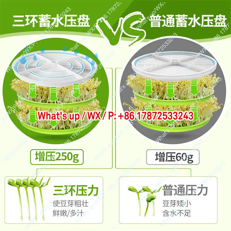 Fully automatic household bean sprout machine, small sprouting pot, sprouting vegetable tool, bean sprout divine tool