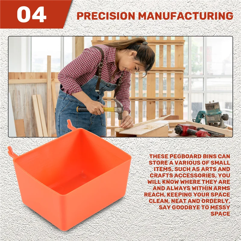 A26I-8 ชิ้น Pegboard ถังชุด Pegboard อะไหล่เก็บ Pegboard อุปกรณ์เสริม Workbench ถังสําหรับจัดระเบียบฮาร์ดแวร์