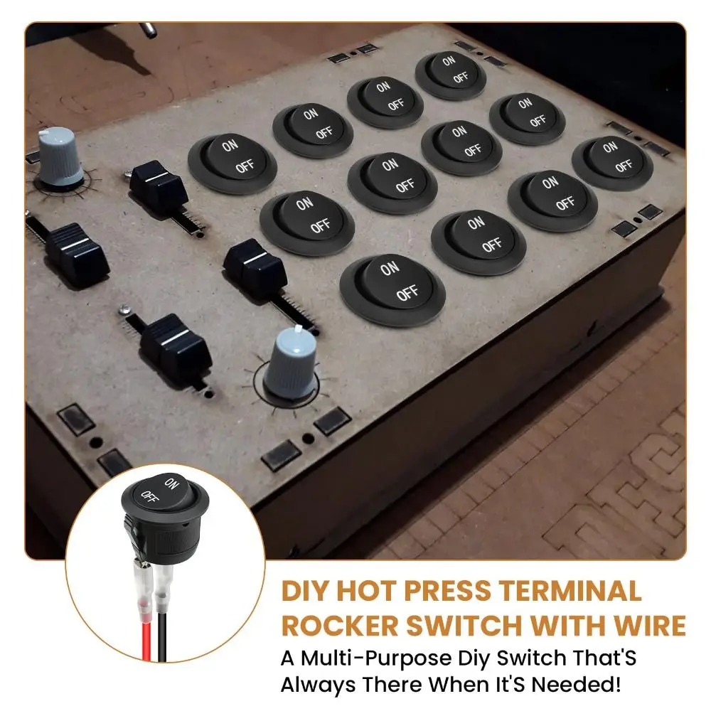 

Малый круглый двухпозиционный переключатель (роллер) 12 В постоянного тока, кнопочный, с клеммами, 15 см, черный, SPST, для лодок и морского применения