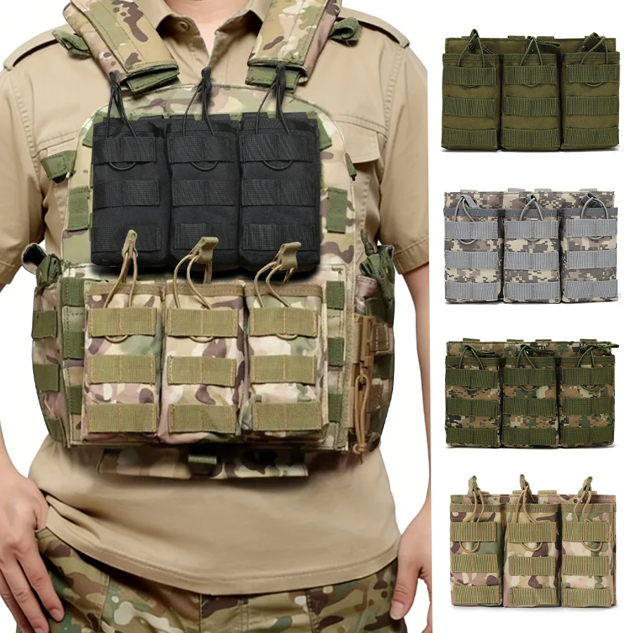 

Тройная сумка Molle из материала Оксфорд, прочная и подходит для крепления на открытом воздухе и жилет.