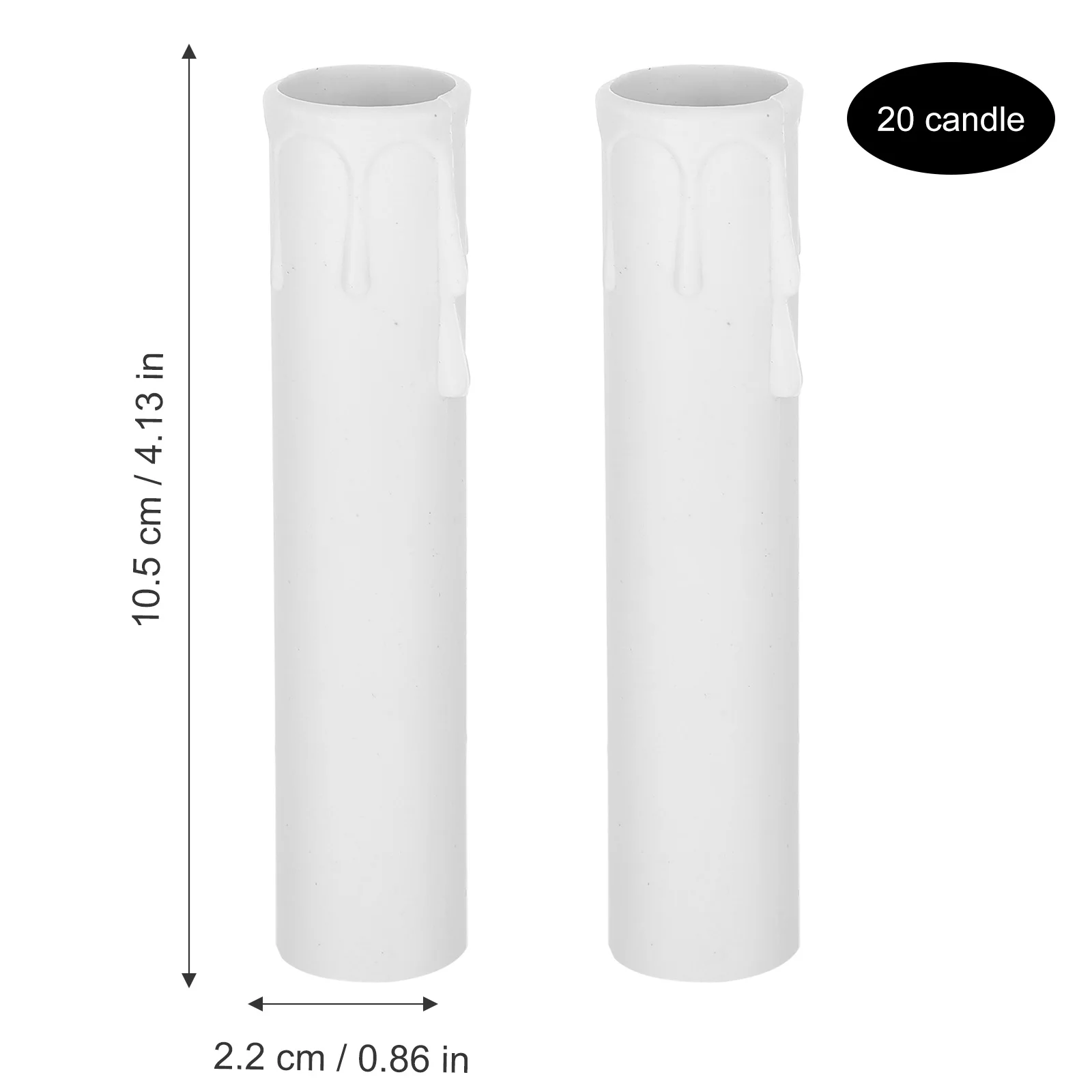20 pçs tubo de plástico lágrima design suporte da lâmpada decorativa para velas led festa casamento iluminação base manga