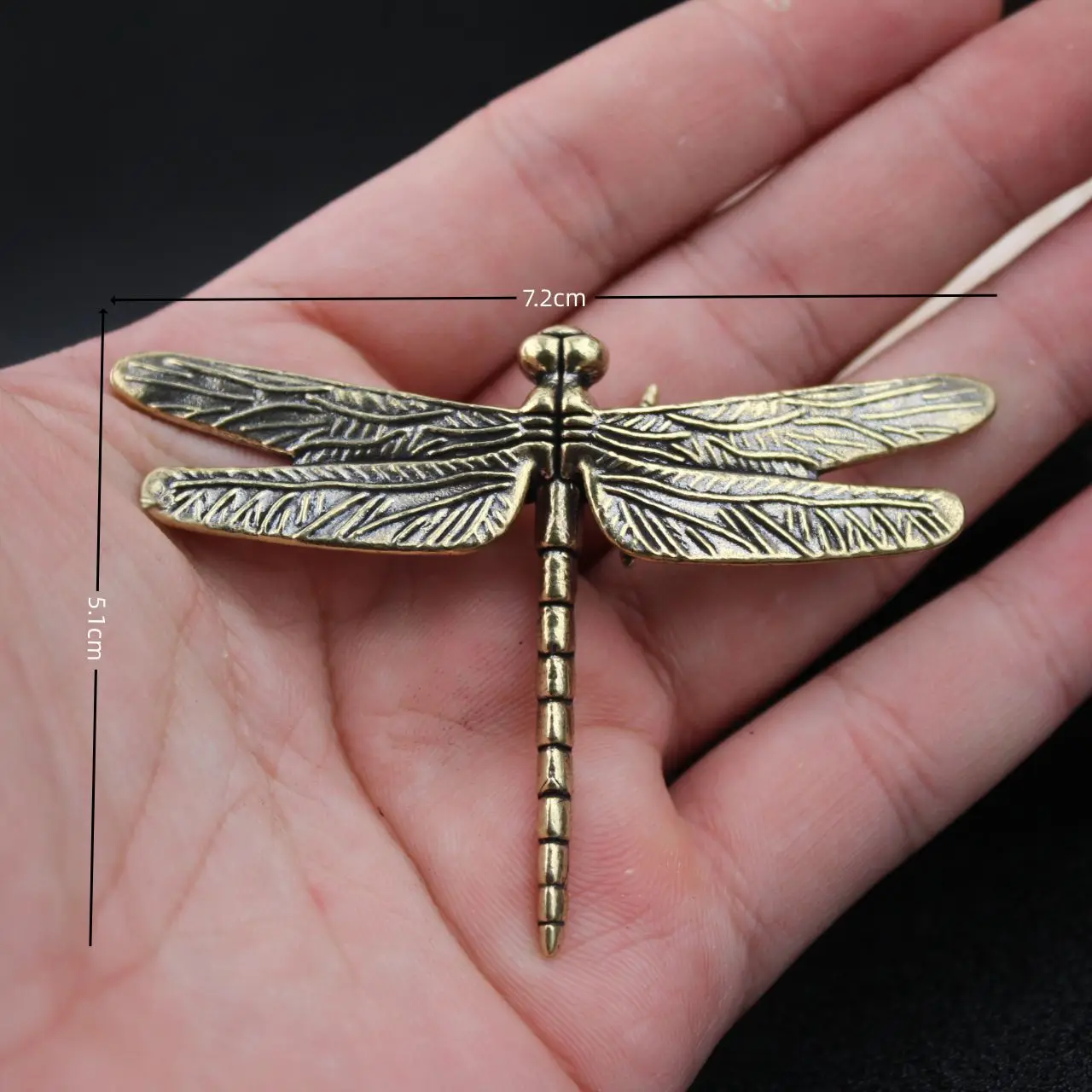 

Chinese Style Copper Insect Tea Pet Vintage Dragonfly Figurines Miniatures Desktop Simulation Animal Ornaments Home Decorations