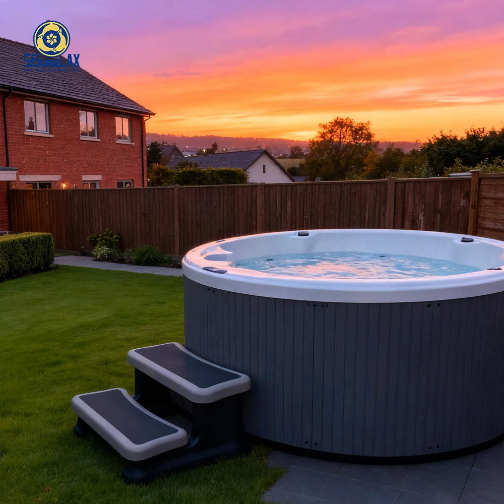 Outdoor Round Sexy Garden Jacuzi Hot Tub Hotel Hot and Cold Tubs with Beautiful Waterfall Massage SPA Bathtubs & Whirlpools
