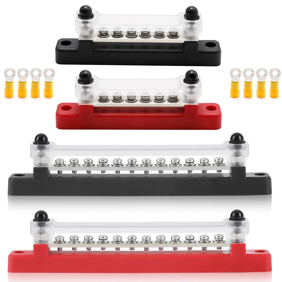 12V Power Distribution Block Bus Bar Marine Bus Bar,150 Amp Battery Terminal with Ring Terminals for Automotive RV Solar Wiring,