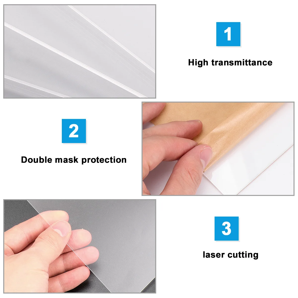 

20Pcs Transparent Acrylic Sheets Clear Plastic Panels for Craft Projects Picture Frames Safe Photo Displays