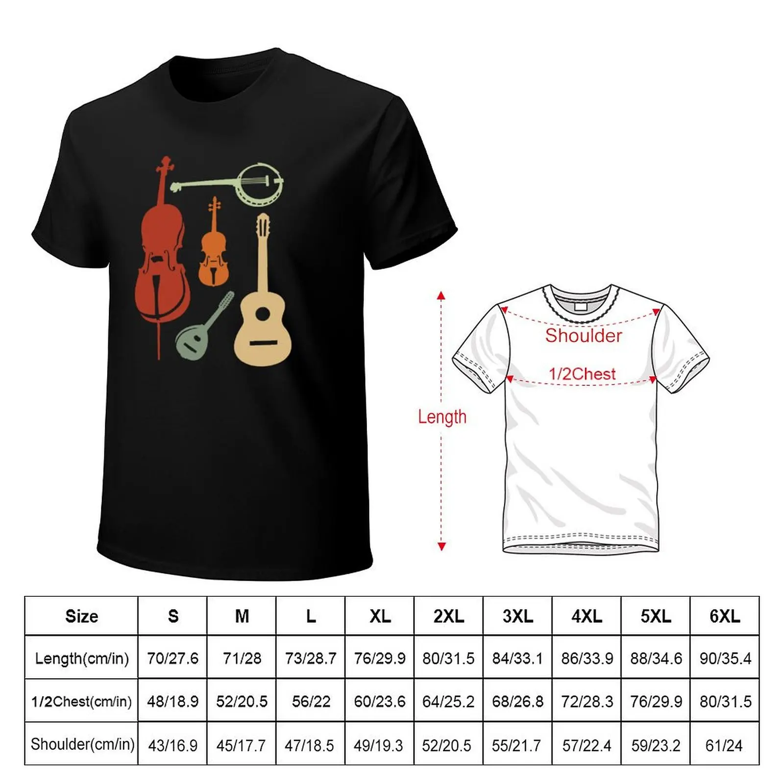 Bluegrass Instruments for Folk Bluegrass Country Music Fans T-Shirt man graphic t shirt T-Shirt