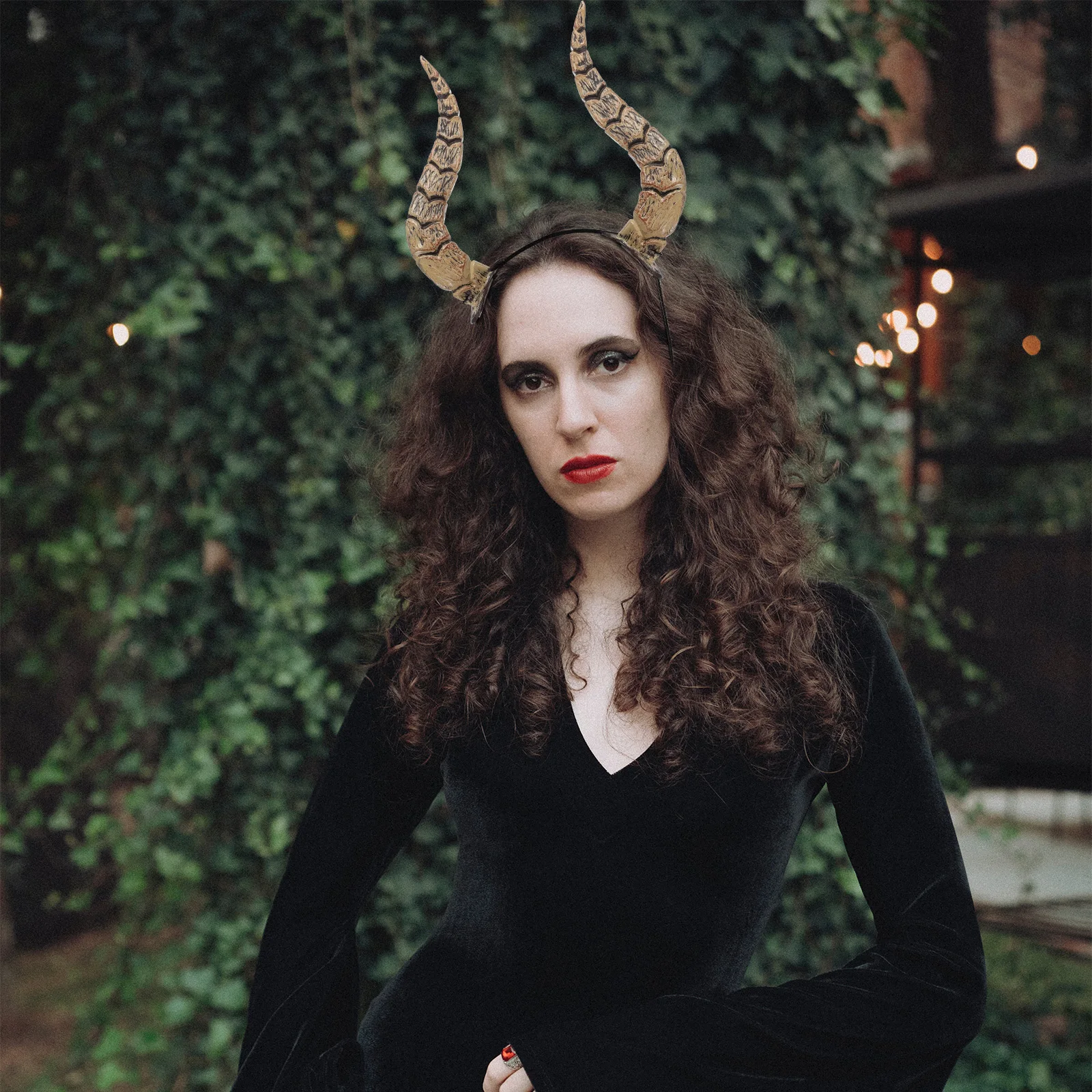 

Witch Demon Horns Headband Animal Horn Headdress halloween party Cosplay Headdress Antelope Devil Headband halloween party decor
