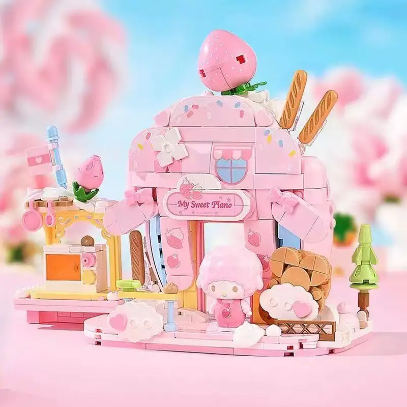 Sanrio DIY Assembly Model Building Block Toys Hello Kitty Kuromi My Melody Cinnamoroll My Sweet Piano‌ Cute Doll Ornaments Gifts - view 4