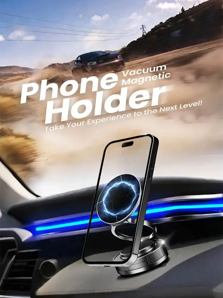 360 ° Support magnétique pour téléphone à ventouse réglable, support de téléphone à ventouse, support magnétique multifonctionnel pour téléphone portable de voiture