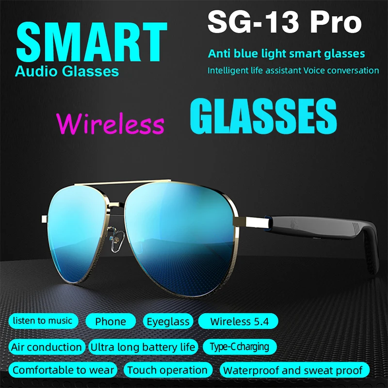 

SG-13Pro Smart Wireless Bluetooth Glasses Outdoor Travel Anti-Blue Light Glasses Phone Answering Touch operation Music Glasses
