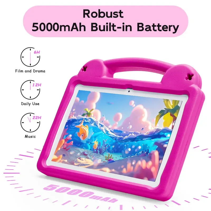 ANRY Tablet Android 15 de 10,1 polegadas para crianças, 8 GB de RAM 64 GB de ROM Tablet infantil, bateria de 5000 mAh Quad Core Tablets PC