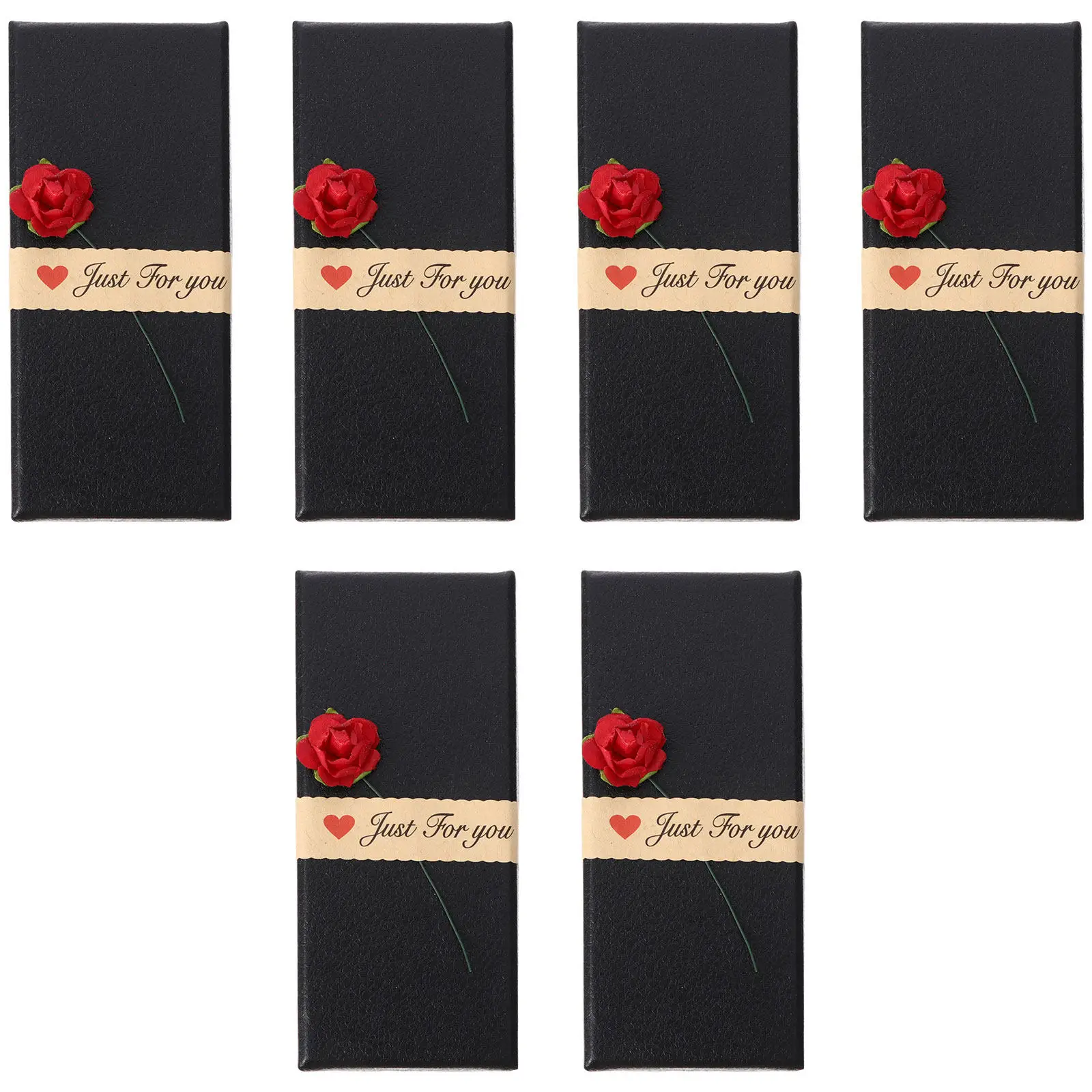 

6Pcs Rose Flower Gift Box Jewelry Storage Case for Earrings Necklace Ring Brooch Retro Elegant Paper Box Valentine's Day Wedding