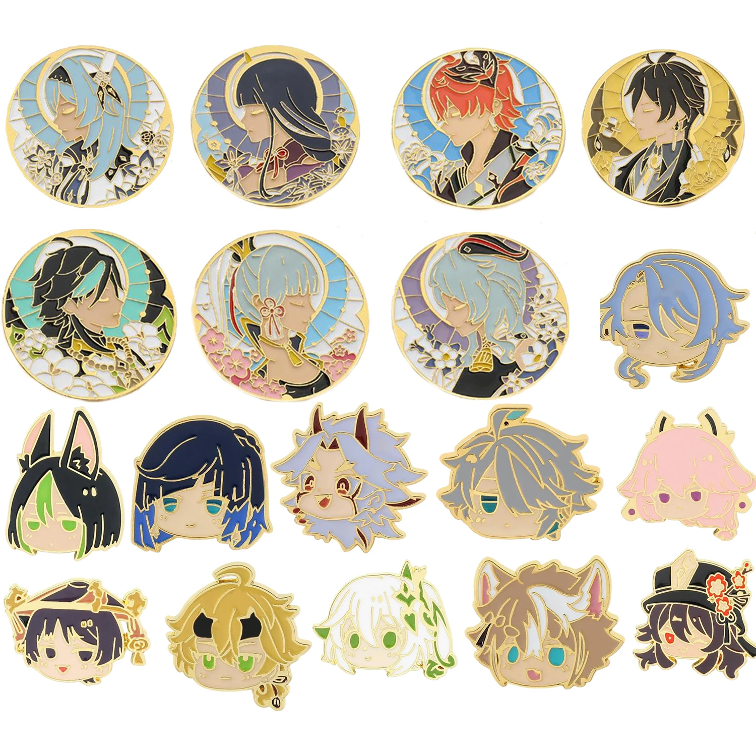 Новый-металлический-значок-q-версии-маленькая-голова-брошь-фигурка