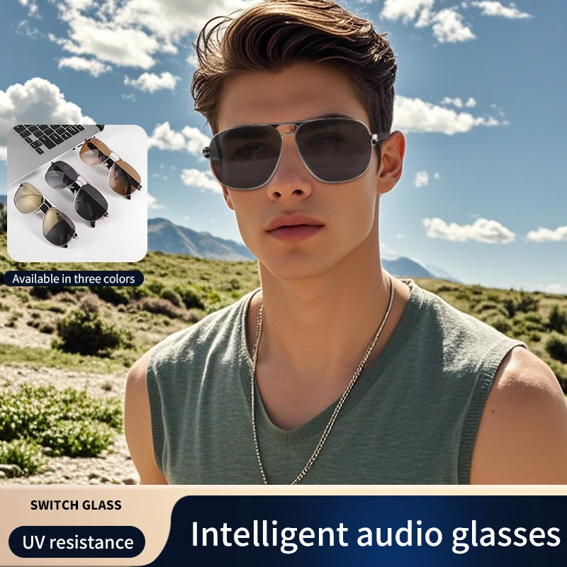 

GS02 AI умные очки Bluetooth вызов спортивные солнцезащитные очки стерео музыка громкая связь анти-синий свет изменение цвета умные солнцезащитные очки