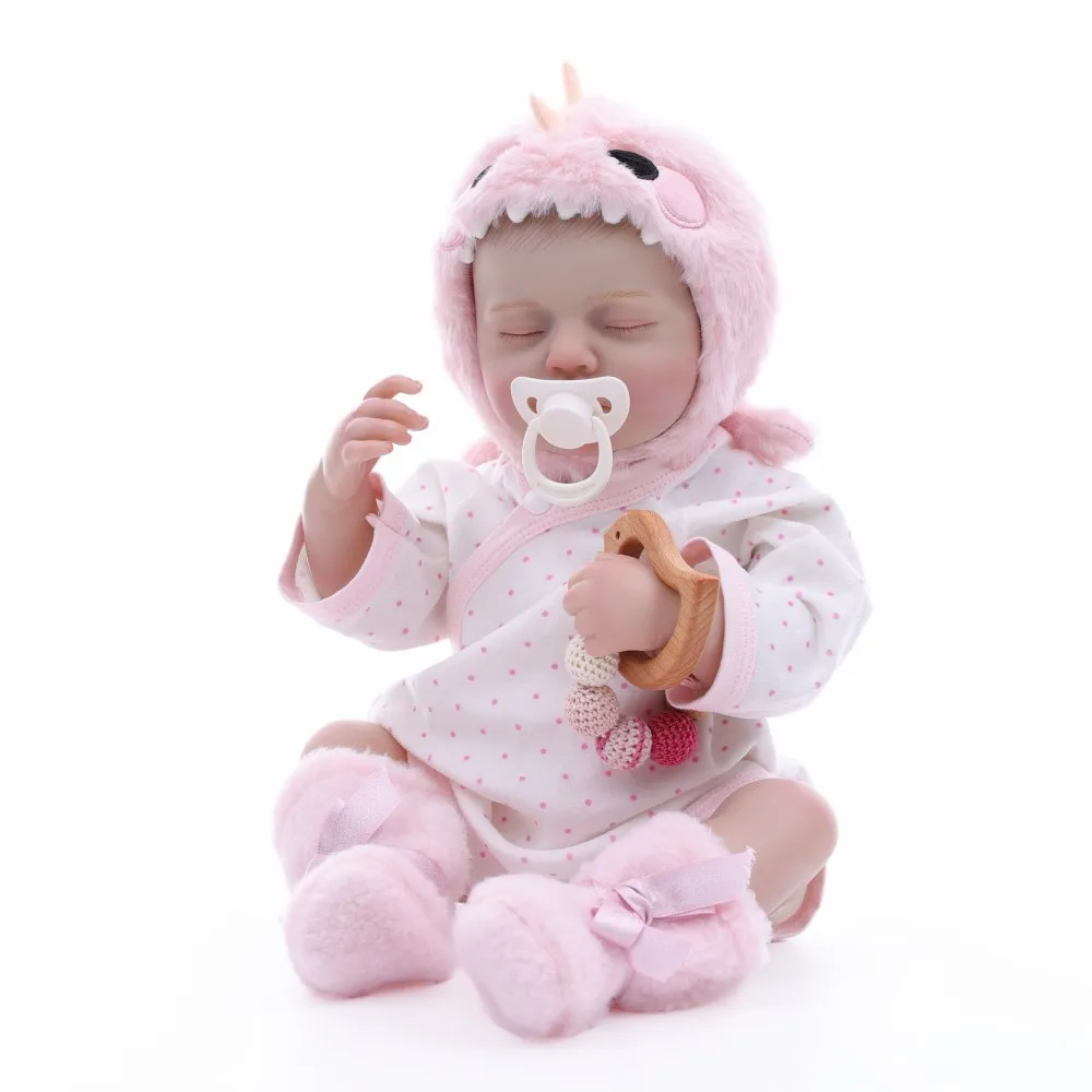 Cloveray 48cm Realistyczna Lalka Reborn z Winylu Całego Ciała, 20-calowa Pluszowa Lalka Jednorożec z Winylu, Ręcznie Robiona Oryginalna Zabawka, Prezent Świąteczny dla Dziecka