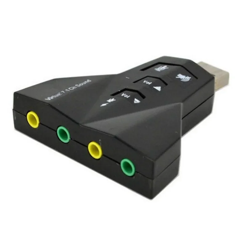 7.1 USB Sound Card External USB Audio Double Adaprter USB To Jack 3.5mm Earphone Micphone for Computer Notebook Win