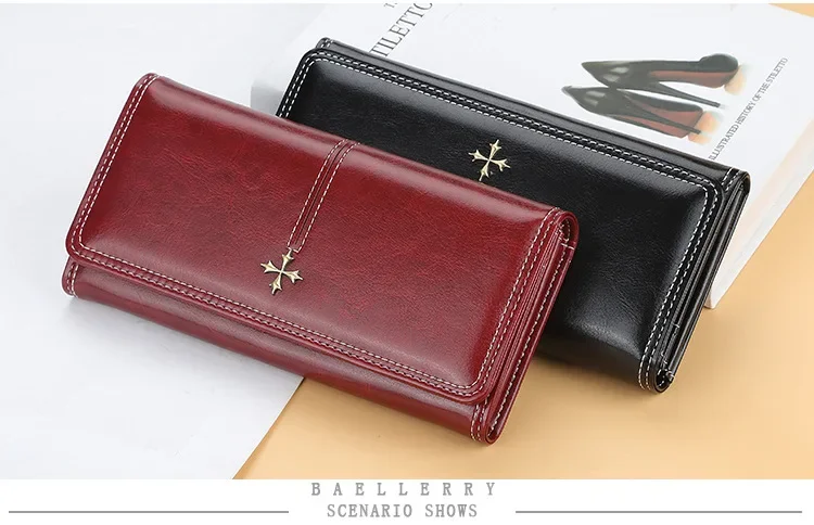 Baellerry Neue Damen-Langbörse mit Namengravur, Kartenclip, Hoher Kapazität, Fotohalter, Luxusmarken-Geldbörse für Mädchen – Detail 13
