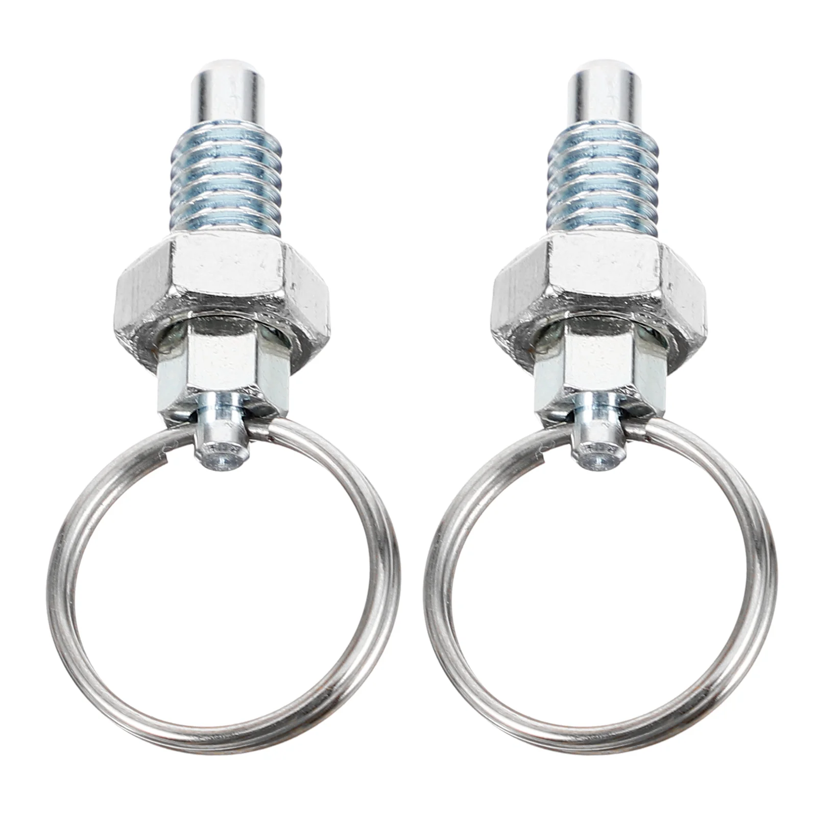 2 Pcs Plunger Pin Spring Loaded Latch Steel Retractable with Pull Manual Mechanical Accessories