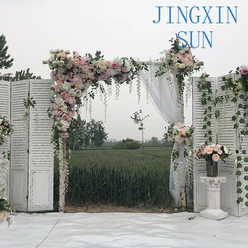 Artificial Silk Flower Supplies Arch Frame Wedding Backdrop Arch Flowers For Wedding Entrance Stage Decor
