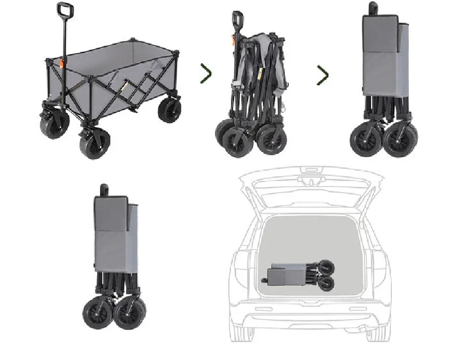 Wildrex portable easy folding wagon for beach outdoor hiking traveling camping park folding wagon