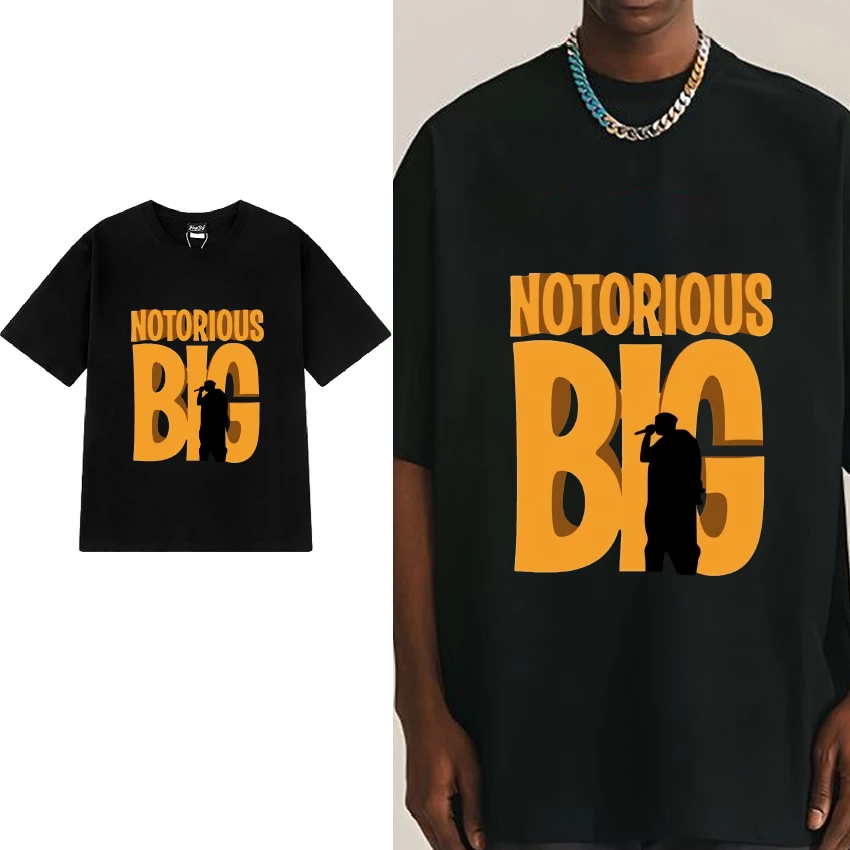 

Rapper Notorious BIG 90s Hip Hop Graphic T shirts Men Women vintage Hip Hop streetwear Unisex 100% Cotton short sleeve T-shirt