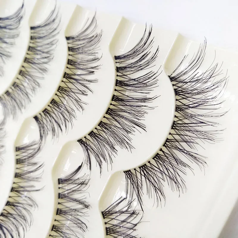 5 Par/Zestaw Sztucznych Rzęs 3D z Imitacji Norki Naturalny Efekt Krzyżowane Sztuczne Rzęsy Narzędzie do Makijażu Oczu