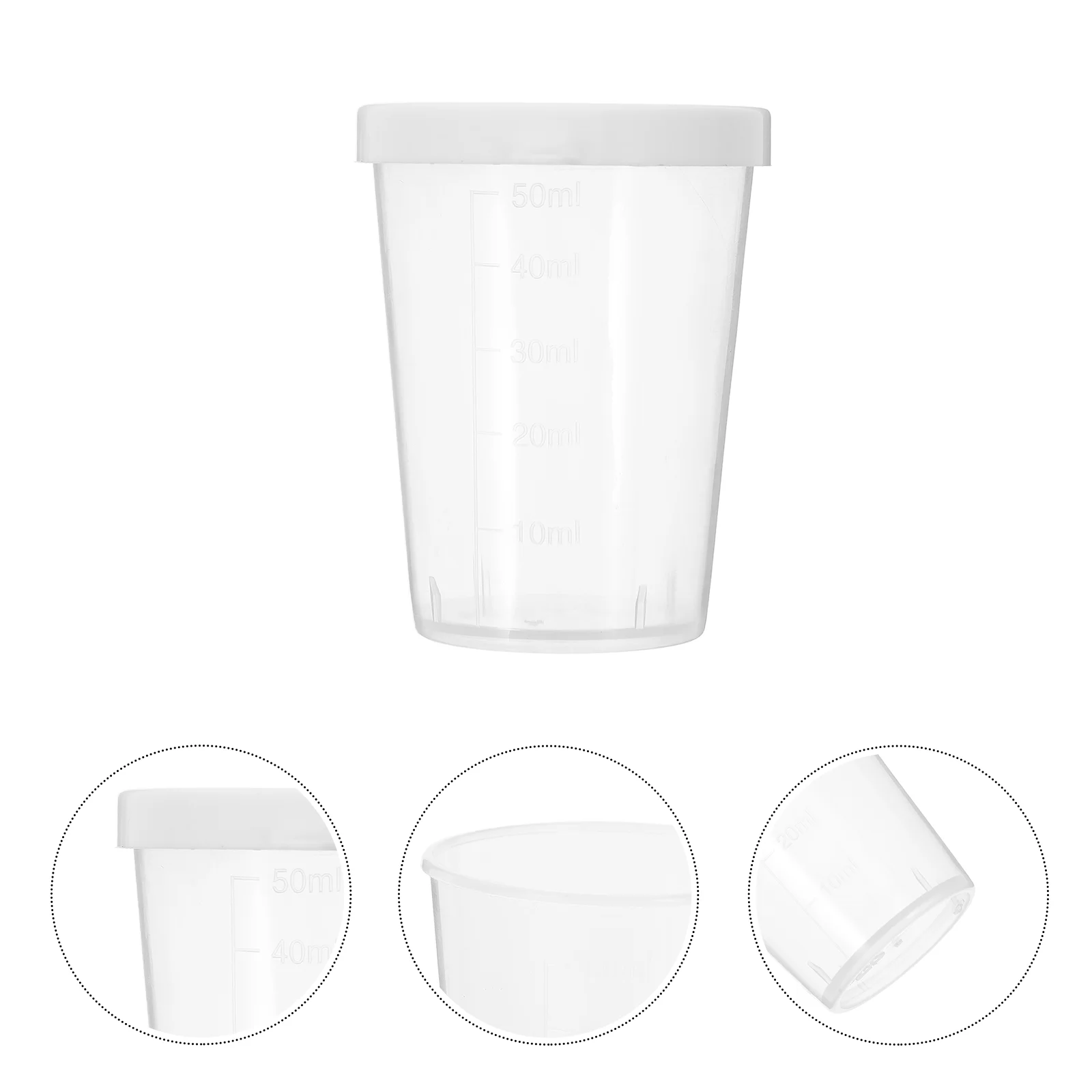 20 Pcs Cups Measuring Sample Bottles Mixing Liquid Graduated Vials Measure Tool Clear