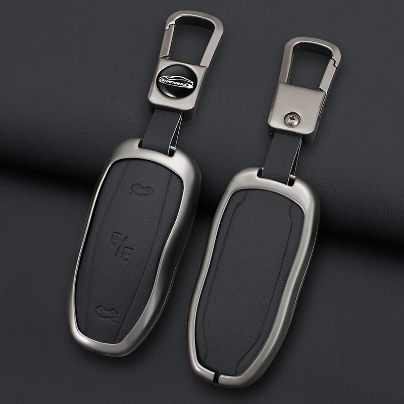 Car Zinc Alloy Fob Smart Remote Key Case Cover Holder For Tesla Model 3 Model S Model Y Model X Protector Keychain Accessories