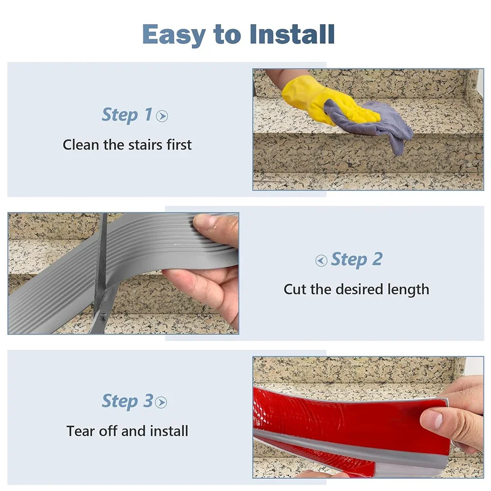 กาวสูงขอบบันได Protector ยางขอบบันได Strip Anti-collision Strip ชั้นความปลอดภัยมุมบันได Trim เทป