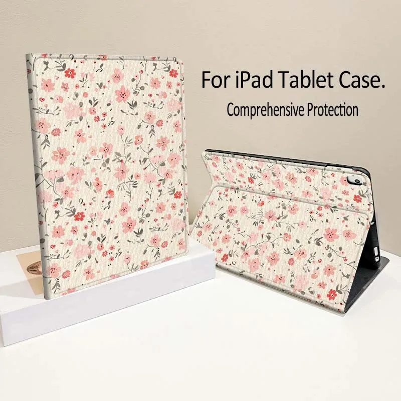 

Cartoon Pink Flower Pattern For iPad Pro Air mini 7 6 5 4 11th 10th 7th 6th 5th 13 12.9 11 10.9 10.5 10.2 Inch Tablet Case