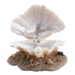 Aquarium Decoration Coral Aerating Action Ornament Fish Tank Shell Pearl Bubbler Decor