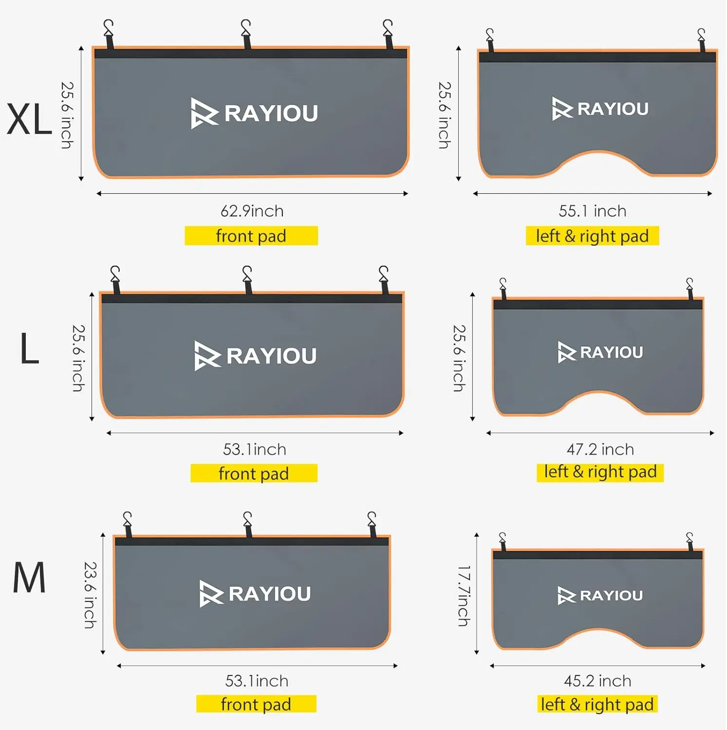Capas duráveis para pára-choque de carro de 3 peças, proteção antiarranhões para caminhão sedan SUV - tamanho M