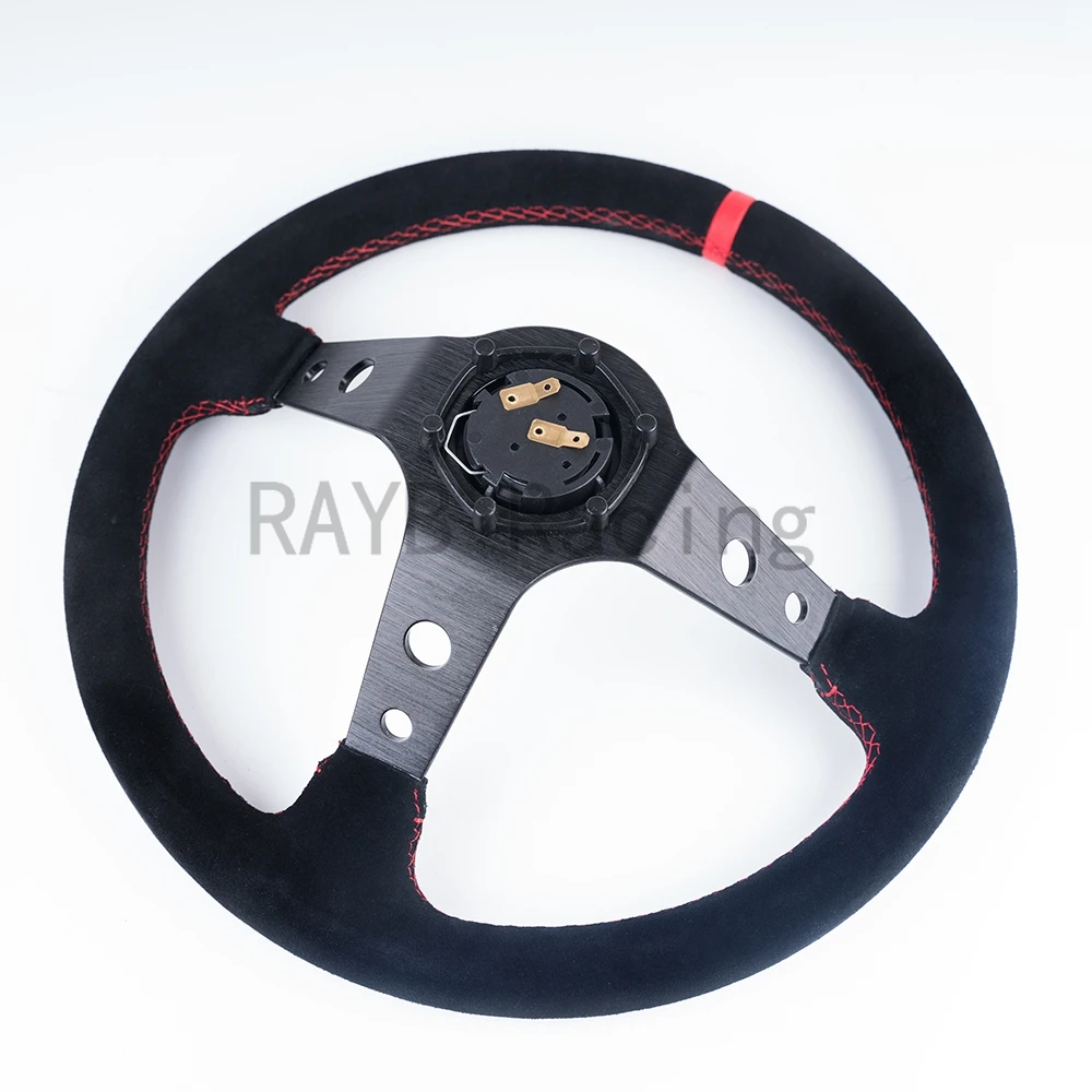 Universal 14 inch OMP 350mm Suede/PVC/ABS Auto Racing Steering wheels Deep Corn Drifting Sport Steering Wheel