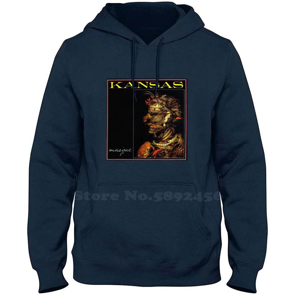 Masque 100% Pure Cotton Hoodie Kansas Logo Kansas Tour Kansas Band Logo Kansas Band Tour Audio Visions Leftoverture Miracles