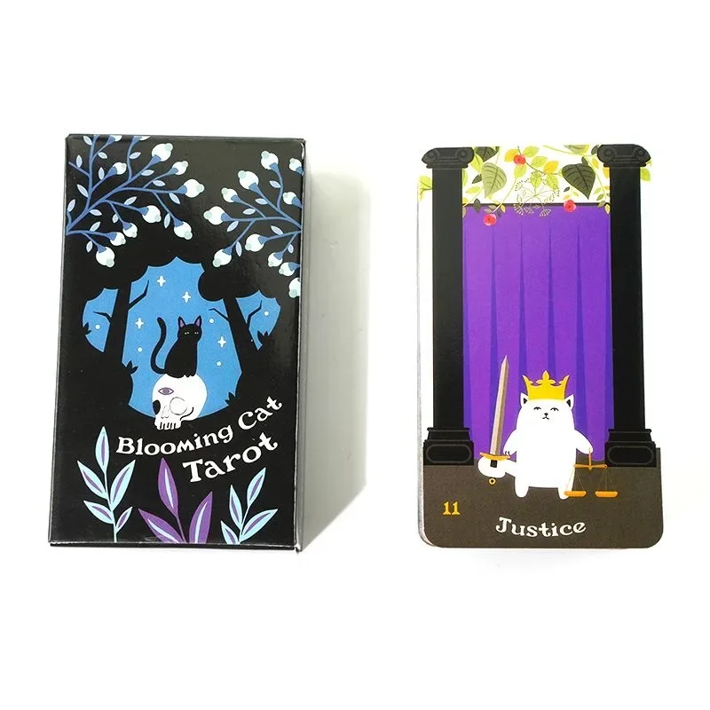 1Pcs Blooming Cat Tarot Deck Leisure Party Table Game High Quality Fortune-telling Prophecy Oracle Cards