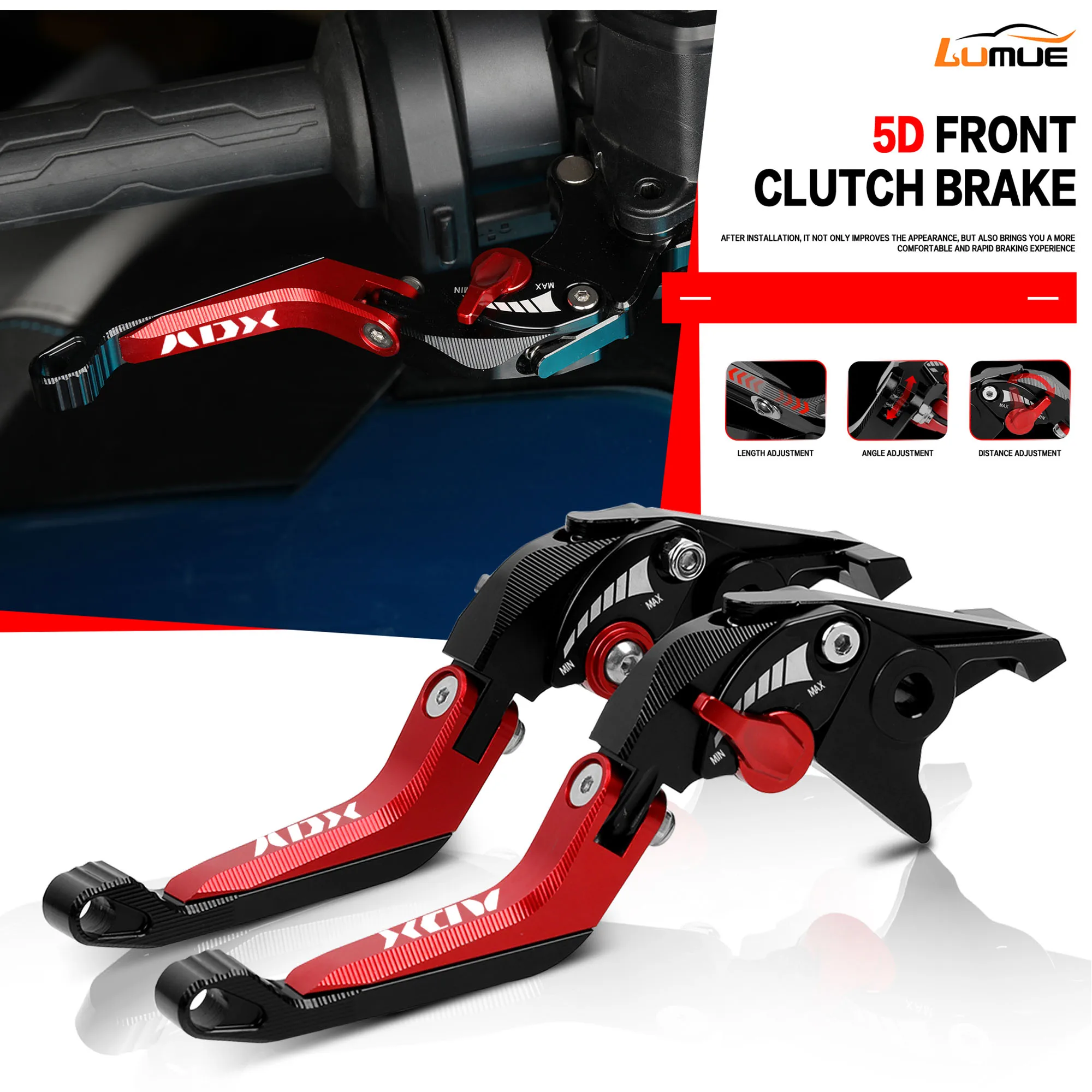 

Для мотоцикла SYM ADX125 2024-2026: регулируемые складные рычаги тормоза и сцепления из алюминия с ЧПУ 5D