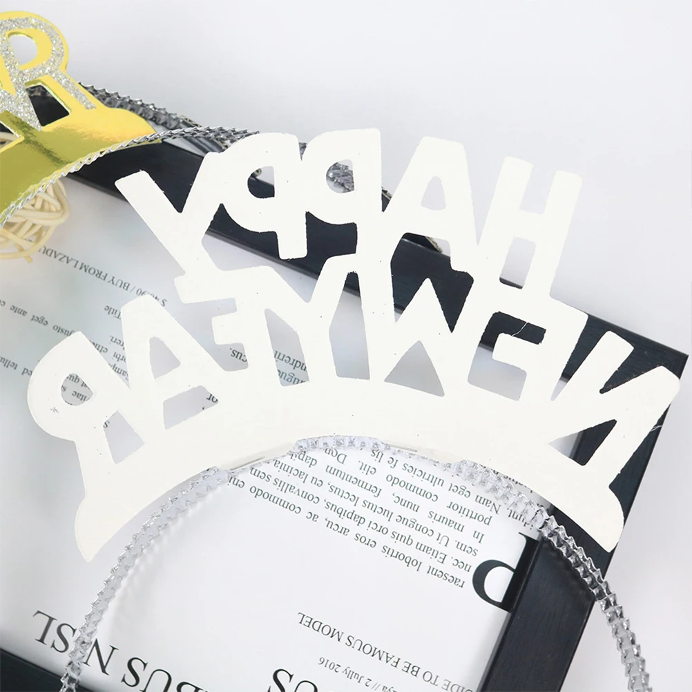 

6 Pcs Aluminum Foil Headdress New Year Headband Party Hair Hoops Glitter Years Eve Supplies Golden Accessories Costumes